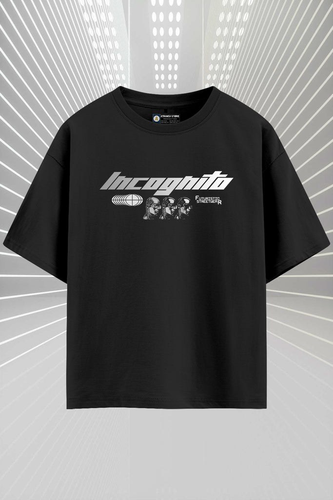 Incognito Futuristic Streetwear Oversized T-Shirt – Black