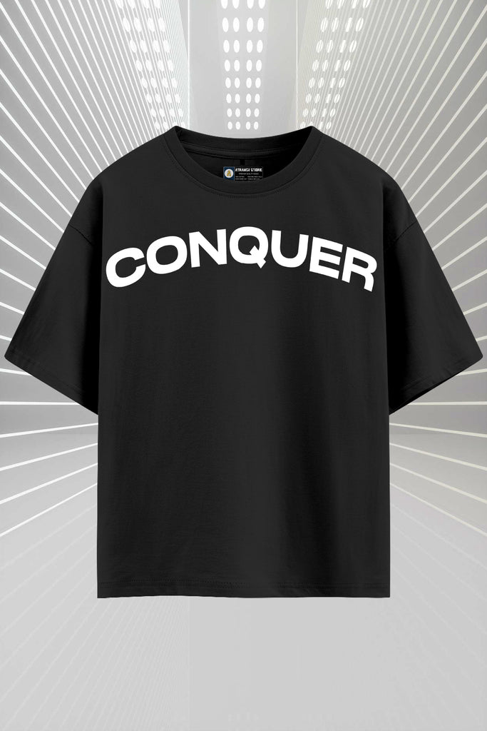 CONQUER Oversized T‑Shirt – Sword Graphic